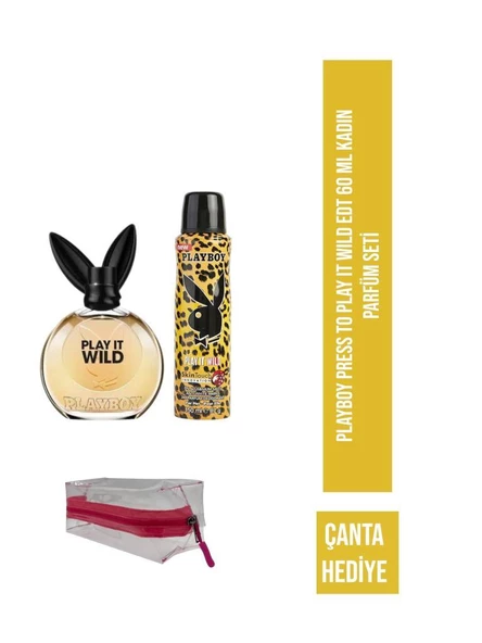 Playboy Press To Play It Wild EDT 60 ml Kadın Parfüm Seti ürün görseli 1