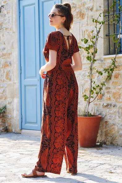 Yarım Kollu Bohem Tulum - Resim 4