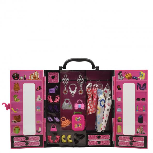 Sonsuz Hareket Bebekli Barbie/Frozen 30+ Giysili Oyuncak Gardrop ürün görseli 1