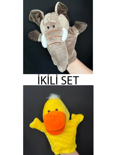 El Kuklası Fil ve Ördek Arkadaşlar El Kuklası İkili Set ürün görseli 1