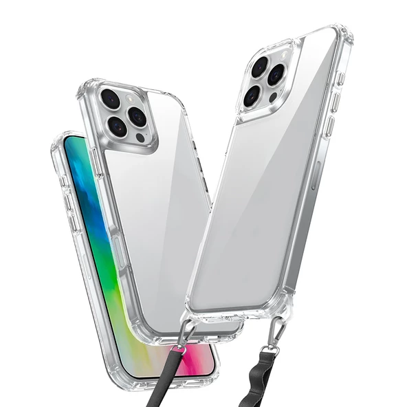 iPhone 16 Pro Max Kılıf Airbagli Takılabilir Askı Aparatlı Snap Silikon Kapak Kılıf ürün görseli 1