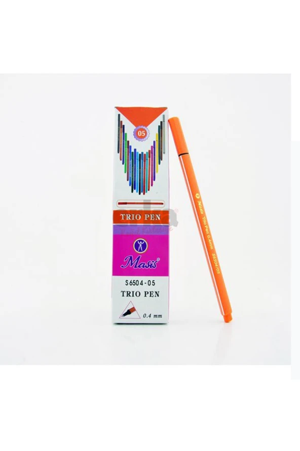 Masis Trio Pen 0.4 MM Turuncu İnce Keçe Uçlu Kalem (10 Lu Paket) ürün görseli 1