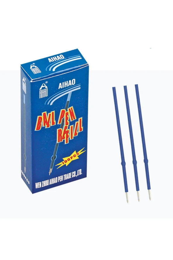 Aihao Tükenmez Kalem Yedeği Mavi B107-20 (100 Lü Paket) ürün görseli 1