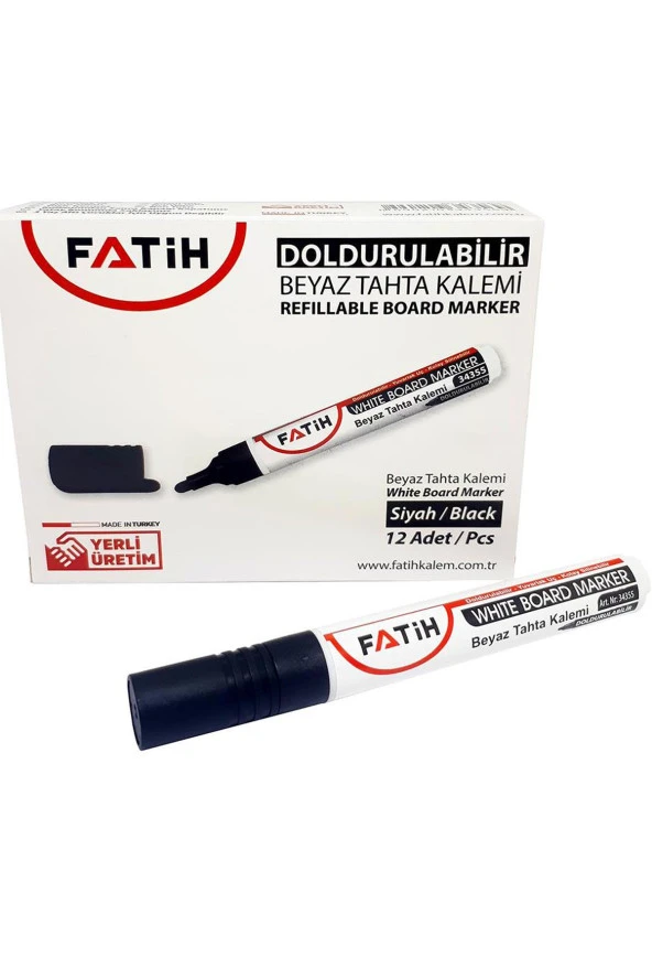 Fatih Tahta Kalemi Doldurulabilir Siyah 34355 (12 Li Paket) ürün görseli 1