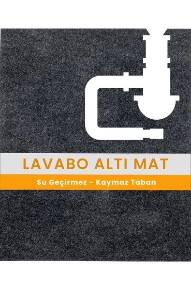 Lavabo Altı Matı Sıvı Geçirmez Kaymaz Taban Evye Dolap Paspası 60x76 cm ürün görseli 1