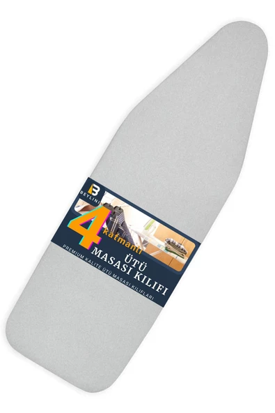 Ütü Masası Kılıfı Örtüsü Bezi Keçeli süngerli lastikli Yanmaz Ayarlanabilir 55x148 Cm Gri ürün görseli 1