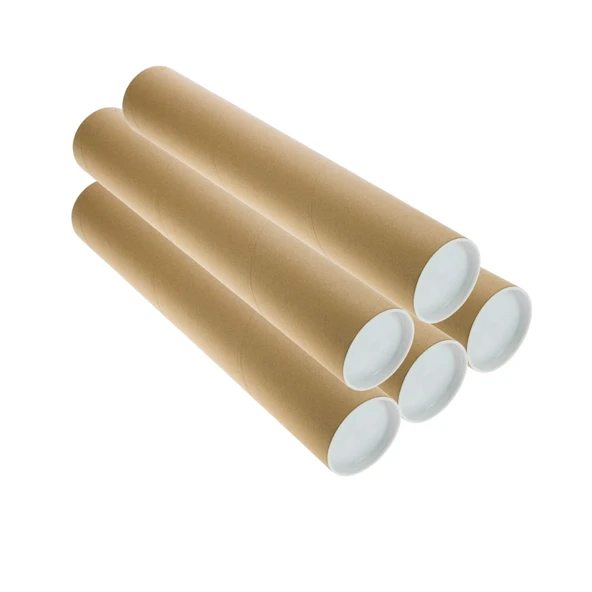 Postüp Kapaklı Silindir Kutu Karton Rulo Gönderi Poster Afiş Harita Tüpü 5 Adet 5 Cm X 100 Cm ürün görseli 1