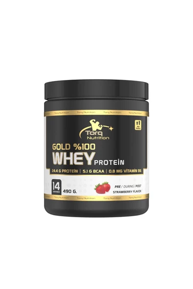Torq Nutrition  Gold Whey Protein Çilek 490g ürün görseli 1