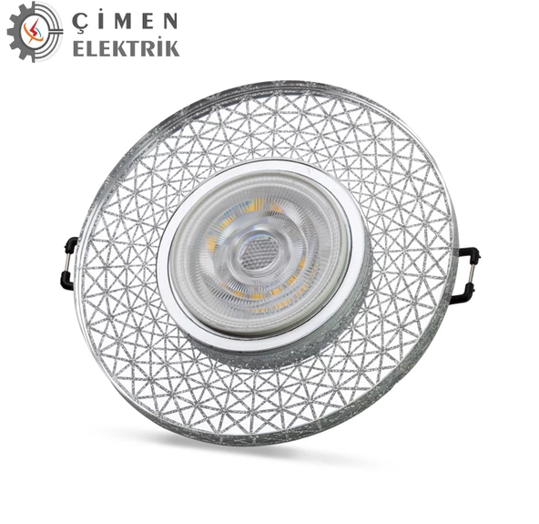 NOAS YL65 1767 İris LED Çerçeveli 4000K Yuvarlak Kristal Cam Spot Kasa ürün görseli 1