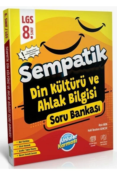ÜNLÜLER KARMASI 8. SINIF SEMPATİK DİN KÜLTÜRÜ VE A.B. SORU BANKASI ürün görseli 1