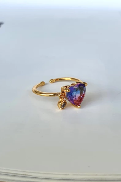 Charm lı Kalp yüzük - Resim 2