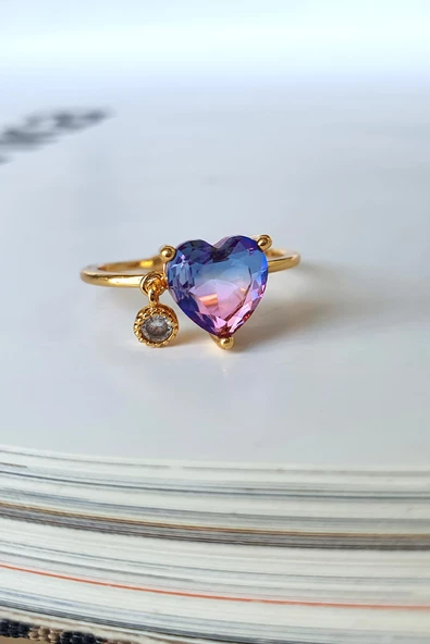 Charm lı Kalp yüzük ürün görseli 1