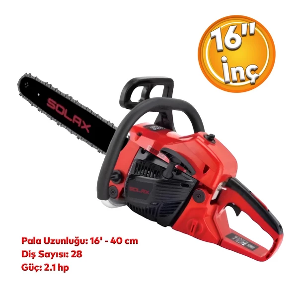 Solax HRC 4010 Motorlu Testere 41CC 16" Benzinli Testere Ağaç Hızar 2.1 HP Dal Biçme Budama ürün görseli 1