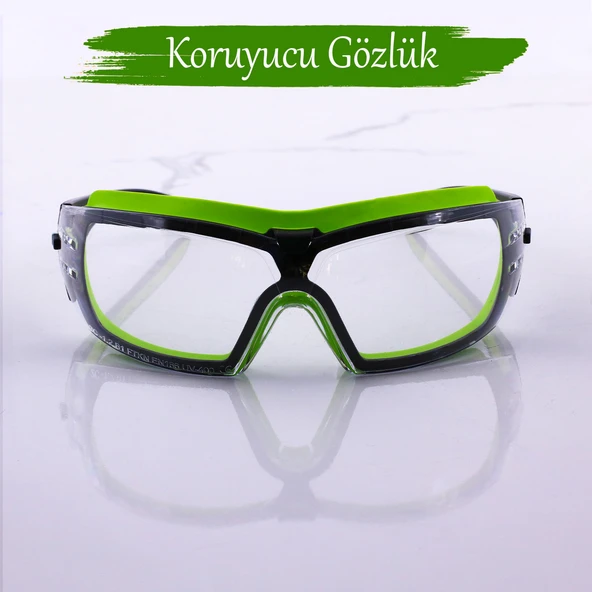 İş Güvenlik Gözlüğü Buğulanmaz Lazer UV Koruyucu Toz Korumalı Gözlük Silikon Kulaklık Şeffaf ürün görseli 1