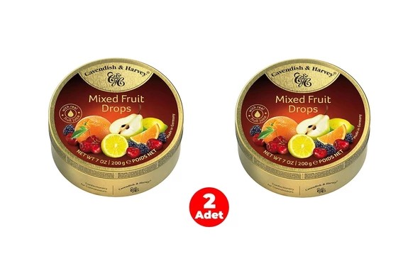 Cavendish&Harvey Mixed Fruit Karışık Meyve Aromalı Şeker 200 gr (2 ADET) ürün görseli 1