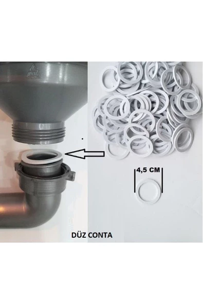 MeYsOh Lavabo Sifon Contası Evye Sifon Conta Seti (4 AD KONİK 1 AD DÜZ) ürün görseli 1