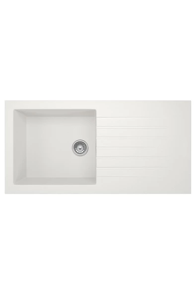 PERAMİCS Aqua 60 P - Beyaz - 1.5 Göz Granit Eviye ürün görseli 1