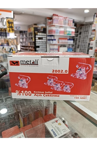 METALİ Şeffaf Açılı Çektirme %100 Kırılmaz 100 Adet ürün görseli 1