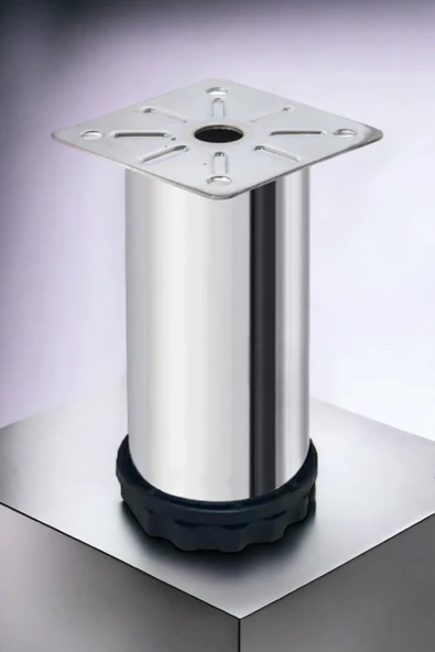 NOBELL 4 Adet 12 Cm Ayarlanabilir Metal Kanepe Baza Ayak Dolap Robot Süpürge Koltuk Ayağı Krom Lüks 42 Çap ürün görseli 1