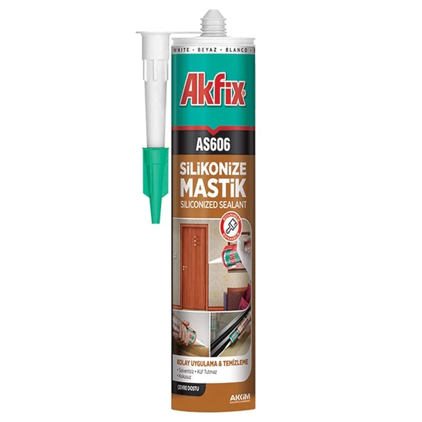 Akfix Silikonize Mastik Siyah AS606 500gr ürün görseli 1