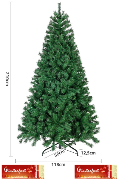 Winterfest Yılbaşı Çam Ağacı 210 Cm 800 Gür Dallı Demir Ayak Demir Gövdeli ürün görseli 1