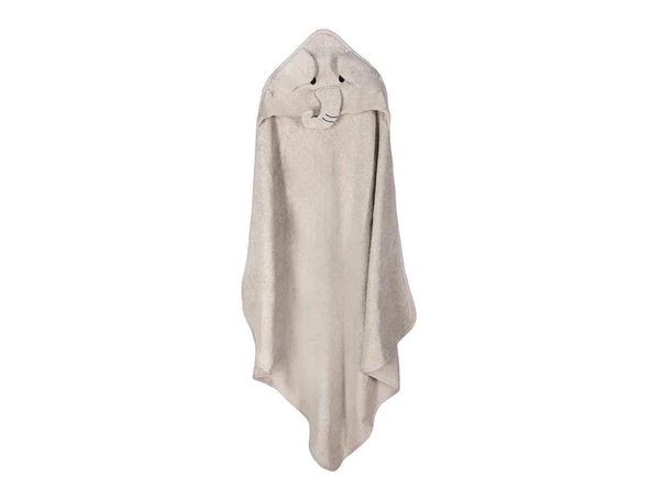 PORLAND STY ELEPHANT KAPÜŞONLU GRİ ÇOCUK HAVLU 100X100 ürün görseli 1