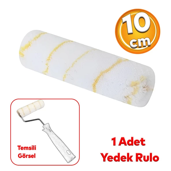 Saten Kalorifer Parmak Rulo Yedeği 10 cm Boya İç Cephe Dış Cephe Ev Yağlı Silikonlu Boyama 1 Adet ürün görseli 1