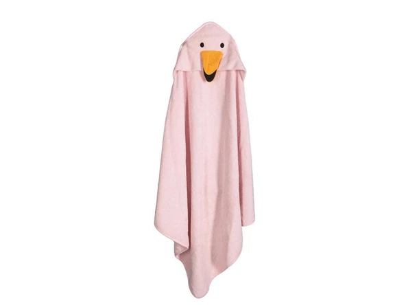 PORLAND STY DUCK KAPÜŞONLU PEMBE ÇOCUK HAVLU 100X100 ürün görseli 1