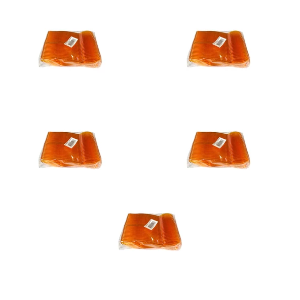 Plastik Şeffaf Turuncu Sup Kaşık - Tatlı Dondurma Kaşığı - 12.5 Cm. - 50 Adetlik 5 Paket ürün görseli 1