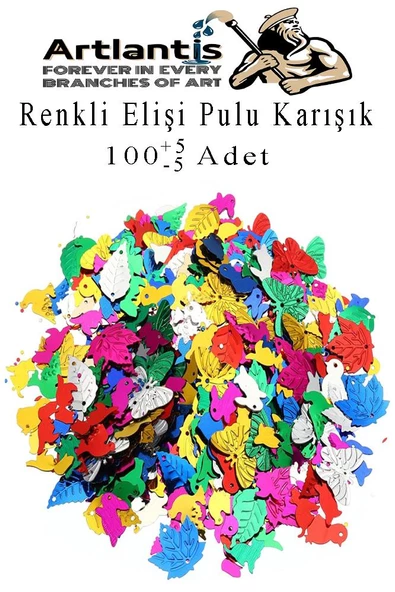 Elişi Pulu Karışık Şekilli 100 lü 1 Paket Renkli Şekilli Pul Yanardöner Payet Pırıltılı Süs Okul Öncesi Kreş Ana Sınıfı ürün görseli 1