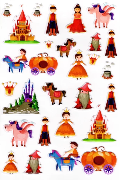 Sticker Kabartmalı A4 Boyutunda Stiker Defter, Planlayıcı Etiket-(lim540) - Prenses Sindirella ürün görseli 1