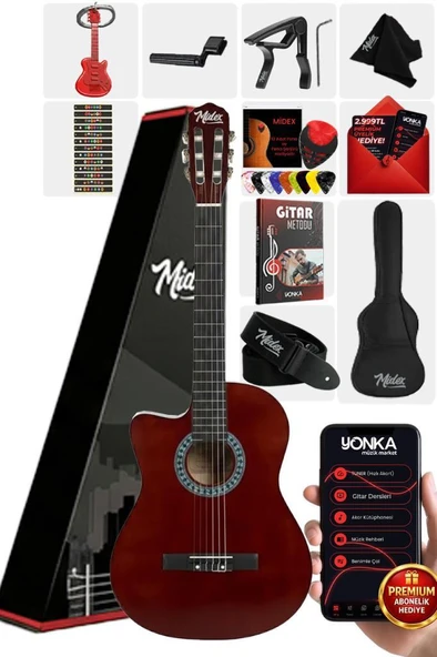 Midex CG-396BRW SOLAK Klasik Gitar Kahve Renk Full Set Sap Ayarlı 4/4 yetişkin Boy ürün görseli 1