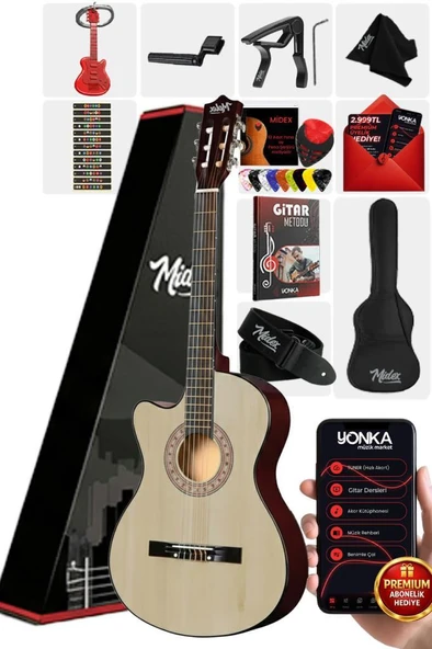Midex CG-396NT SOLAK Klasik Gitar Natural Renk Full Set Sap Ayarlı 4/4 yetişkin Boy ürün görseli 1
