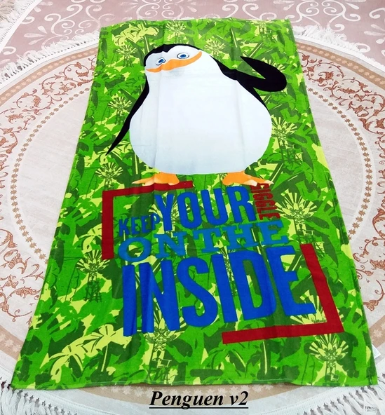 Madagascar Lisanslı Çocuk Plaj Havlusu-PENGUEN V2 ürün görseli 1