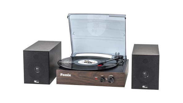 Fomix Fm200 Turntable Bluetooth Hoparlörlü Ahşap Pikap Çalar - Resim 6