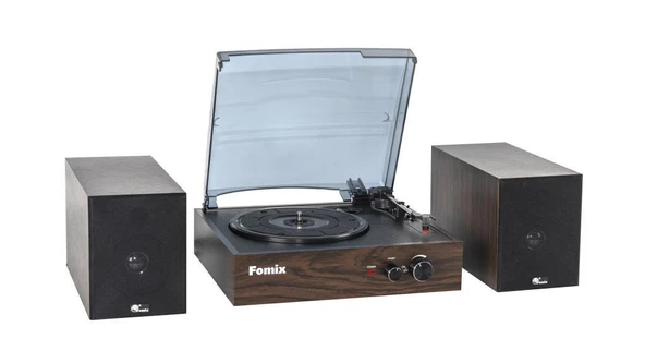 Fomix Fm200 Turntable Bluetooth Hoparlörlü Ahşap Pikap Çalar - Resim 7