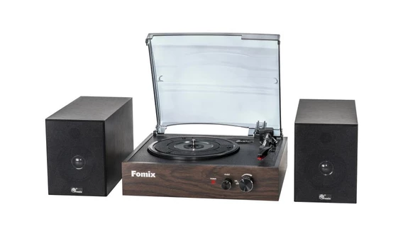Fomix Fm200 Turntable Bluetooth Hoparlörlü Ahşap Pikap Çalar - Resim 5