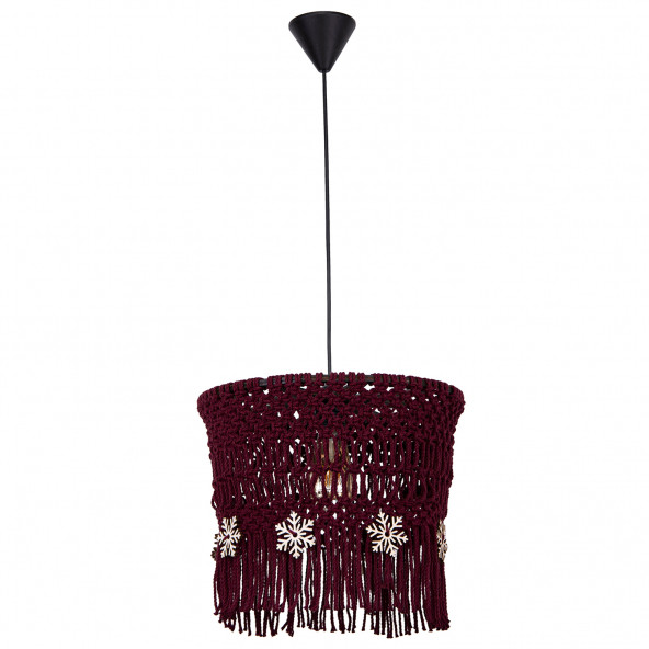 LİLATOLYE Atolye Zed Makrome Kar Bordo Avize ZED89 - Resim 2