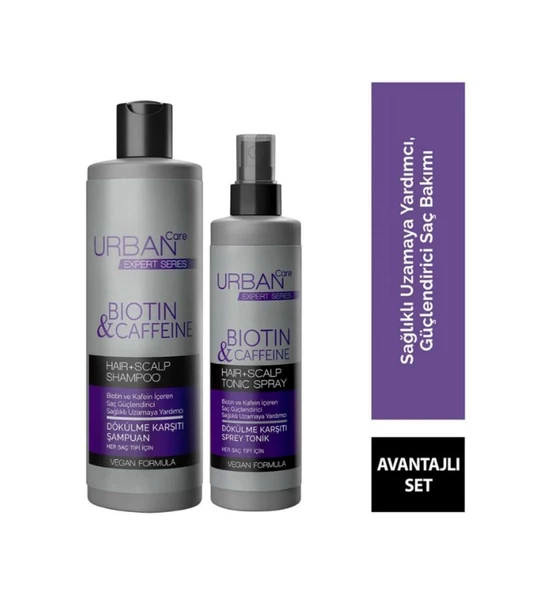 Urban Care Biotin&Caffeine Saç Dökülme Karşıtı Şampuan 350 ml + Tonik 200 ml ürün görseli 1