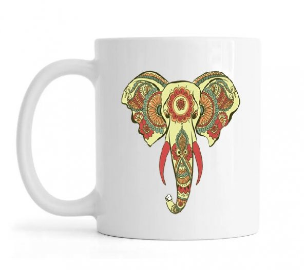 HİDZ Etnik Fil Desenli Kupa Bardak (Tip 3) ürün görseli 1