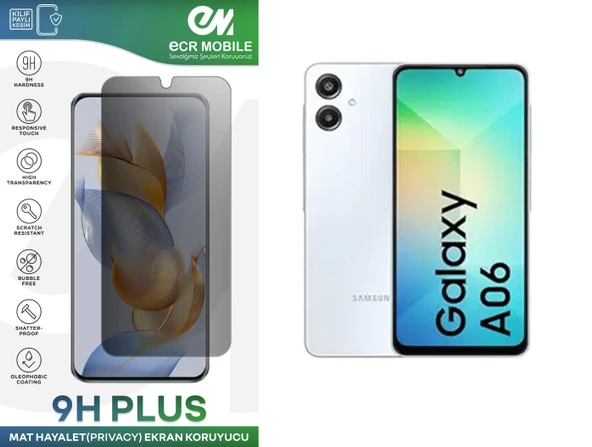 Samsung Galaxy A06 Ekran Koruyucu Tam Uyumlu 9H Esnek Nano Kırılmayan HAYALET(Privacy) ürün görseli 1