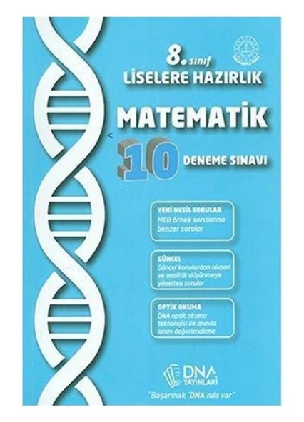 8.Sınıf Liselere Hazırlık Matematik 10 Deneme Sınavı DNA Yayınları ürün görseli 1