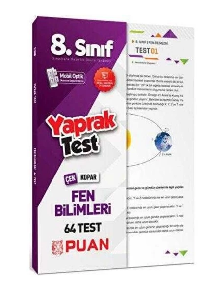 Puan Akademi Yayınları Puan Yayınları 8. Sınıf LGS Fen Bilimleri Yaprak Test ürün görseli 1