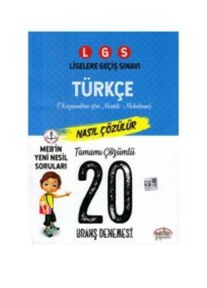 EDİTÖR LLGS Türkçe Tamamı Çözümlü 20 Branş DenemesiGS TÜRKÇE MANTIK MUHAKEME ürün görseli 1