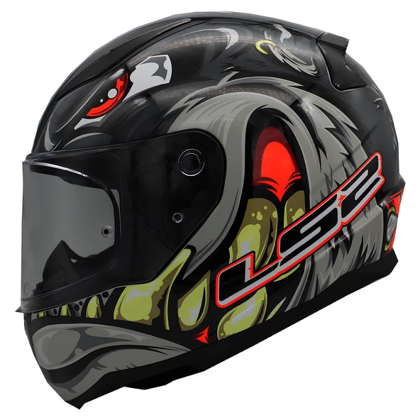 LS2 RAPID 2 SPOX GRİ-KIRMIZI KASK - Resim 2
