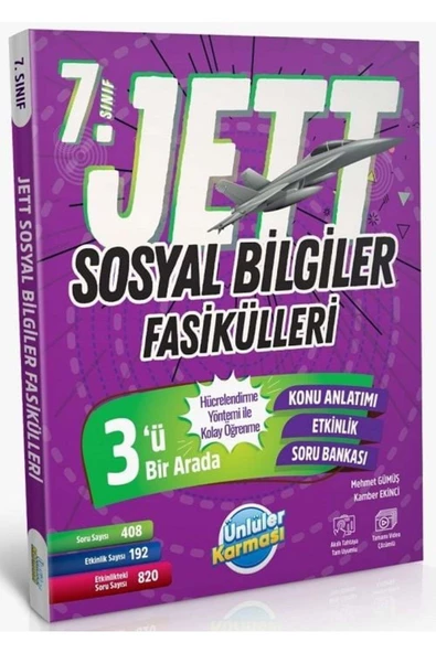 Ünlüler 7. Sınıf Sosyal Bilgiler Jett Soru Fasikülleri ürün görseli 1