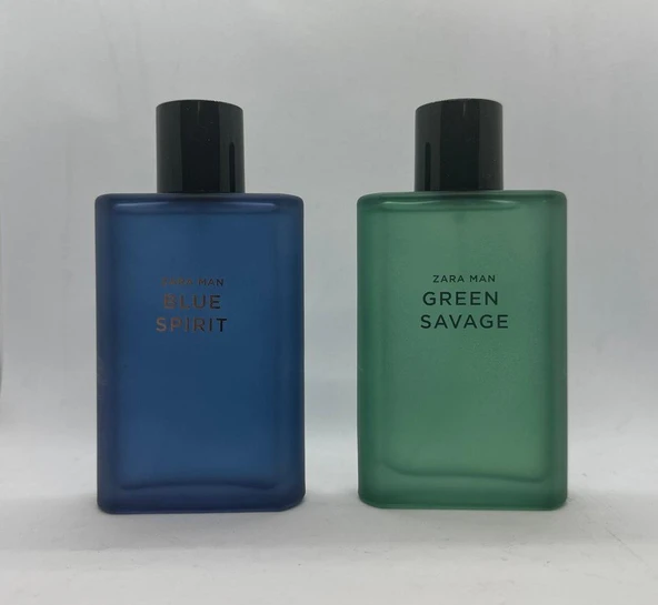 ZARA MAN GREEN SAVAGE + ZARA MAN BLUE  EAU DE TOILETTE 2X 90 ML  İNDİRİMSEHRİ ürün görseli 1