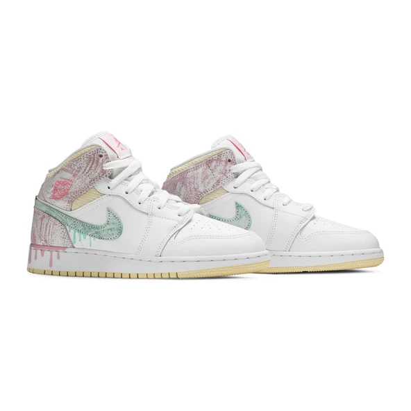 Air Jordan 1 Mid Paint Drip - Resim 2
