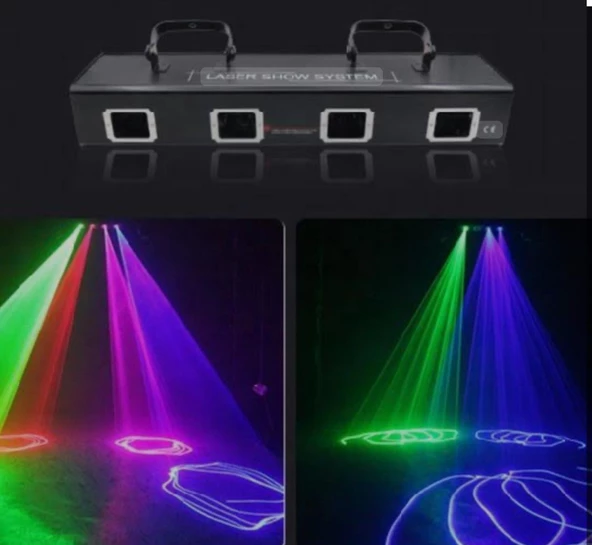 DJ PRO SL-400 4 GÖZLÜ FULL RGB RENKLİ 1500MV EFEKTLİ LAZER ürün görseli 1