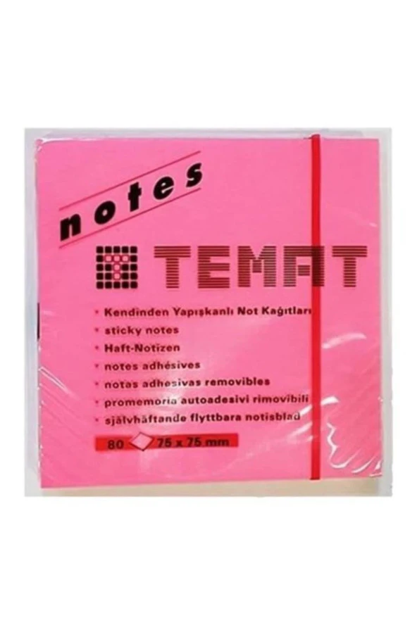 Temat Yapışkanlı Not Kağıdı Küp Fosforlu Renk 75x75 MM ürün görseli 1